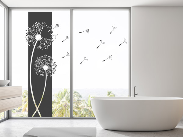 Wandtattoo Banner Pusteblume am Fenster