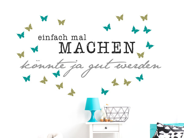 Wandtattoos kombinieren Spruch mit Schmetterlingen