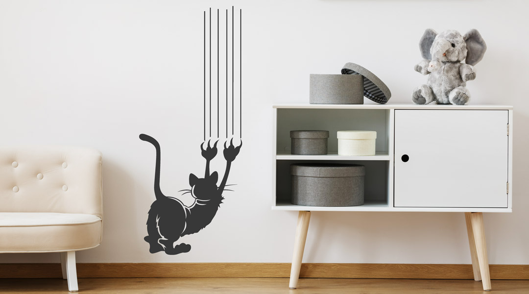 Wandtattoo Katze Katzen Kitty Kätzchen Wandaufkleber Küche Bad Wohnzimmer  W838