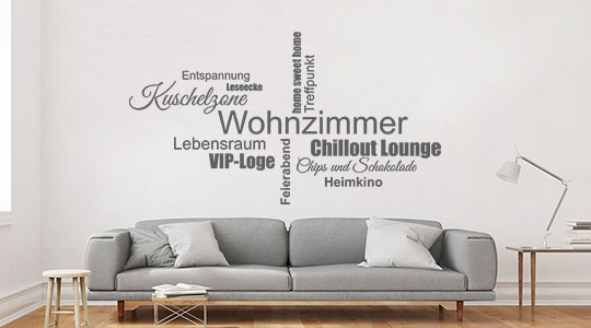Wandtattoo Worte & Begriffe rund ums Wohnen