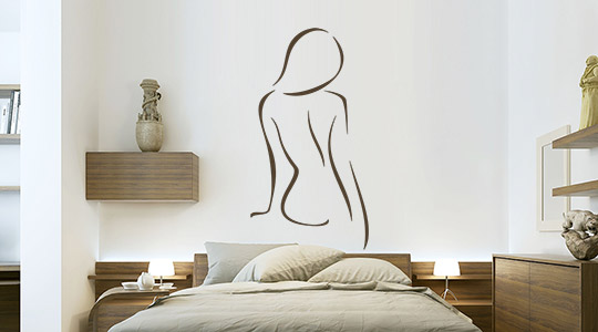 Wandtattoo Frauengesichter und Silhouetten