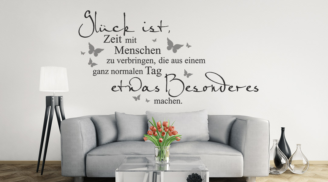 Wandtattoo Glück Sprüche Wandtattoos.de