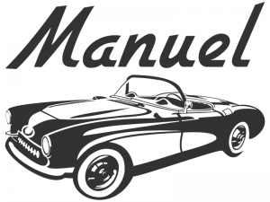 Wandtattoo Cooler Oldtimer mit Wunschname Motivansicht