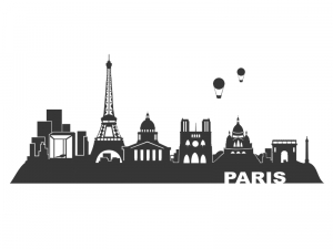 Wandtattoo Paris Skyline Motivansicht