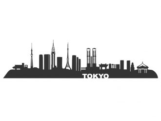 Wandtattoo Tokyo Skyline Motivansicht