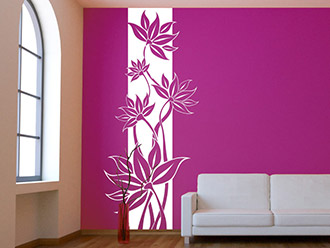 Wandtattoo Wandbanner Blumenranke