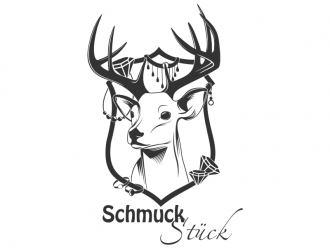 Wandtattoo Schmuckstück mit Hirschgeweih Motivansicht