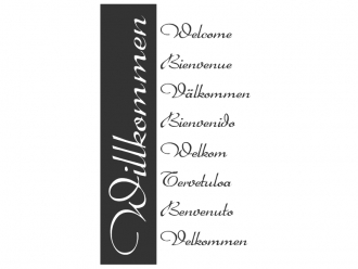 Wandtattoo Wandbanner Willkommen Motivansicht