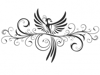 Wandtattoo Dekoratives Ornament mit Phönix Motivansicht
