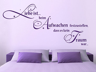 Wandtattoo Liebe ist beim Aufwachen...