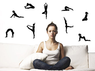 Wandtattoo Yoga Set