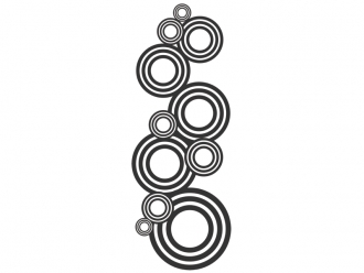 Wandtattoo Wandbanner Ornament Kreise Motivansicht