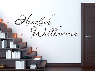 Wandtattoo Herzlich Willkommen