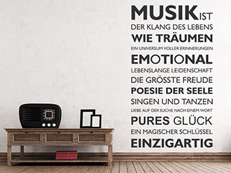 Wandtattoo Musik ist...