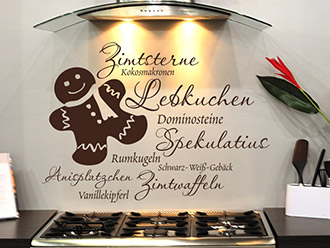 Wandtattoo Weihnachtsplätzchen mit süßem Lebkuchenmann