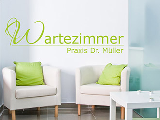 Wandtattoo Wartezimmer mit Wunschname