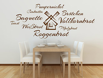 Wandtattoo Brotsorten