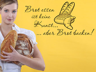 Wandtattoo Bäckerei Spruch Brot essen ...