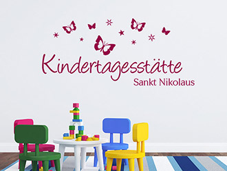 Wandtattoo Kindertagesstätte mit Wunschtext