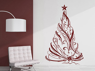 Wandtattoo Festlicher Weihnachtsbaum