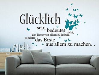 Wandtattoo Glücklich sein bedeutet...