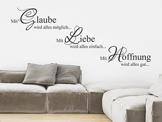 Wandtattoo Glaube Liebe Hoffnung