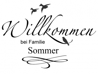 Wandtattoo Willkommen bei Familie Wunschname Motivansicht