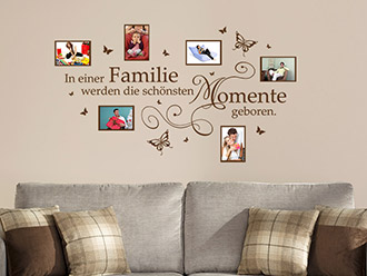 Wandtattoo Fotorahmen In einer Familie werden ...