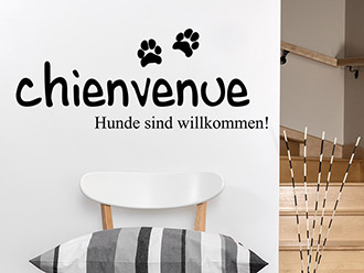 Wandtattoo Hunde sind willkommen