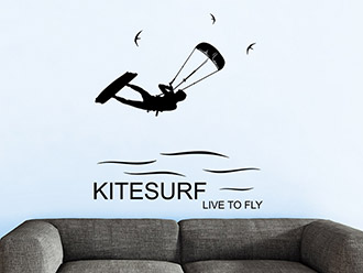 Wandtattoo Kite Surfen