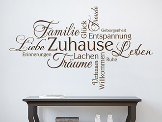 Wandtattoo Zuhause Wortwolke