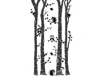 Wandtattoo Wald mit Waldbewohnern Motivansicht