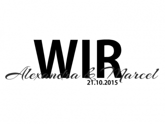 Wandtattoo Wir mit Datum und Wunschnamen Motivansicht