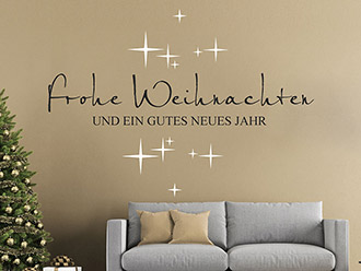 Wandtattoo Frohe Weihnachten und ein gutes neues Jahr