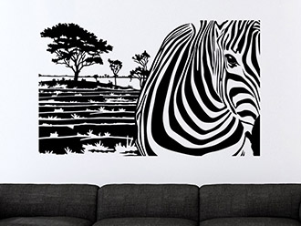 Wandtattoo Wandbanner Zebra Motiv