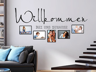 Wandtattoo Fotorahmen Willkommen bei uns