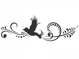 Wandtattoo Ornament mit Vogel Motivansicht