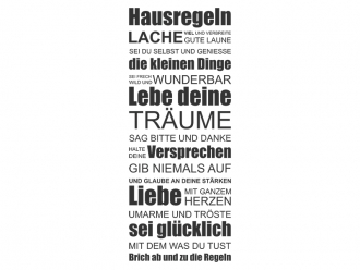 Wandtattoo Hausregeln Motivansicht