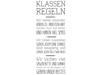Wandtattoo Klassenregeln Motivansicht