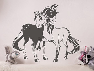 Wandtattoo Verliebte Ponys