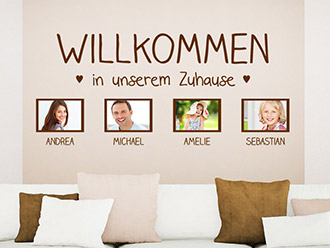 Wandtattoo Fotorahmen Willkommen Zuhause