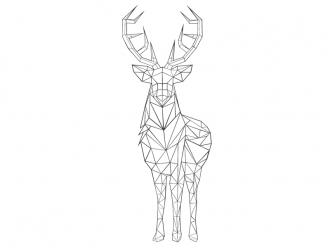 Wandtattoo Origami Hirsch Motivansicht