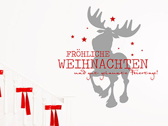 Wandtattoo Fröhlicher Weihnachtselch