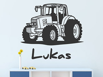 Wandtattoo Traktor mit Anhänger MAXI Bauernhof personalisierbar  Kinderzimmer Babyzimmer Wandsticker Walltattoo - .de