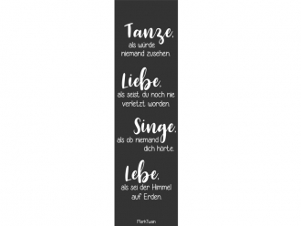 Wandtattoo Wandbanner Tanze Liebe Singe Lebe Motivansicht