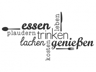 Wandtattoo Wortwolke Essen und Genießen Motivansicht