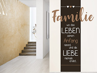 Wandtattoo Wandbanner Familie