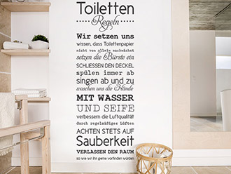 Wandtattoo Toilettenregeln