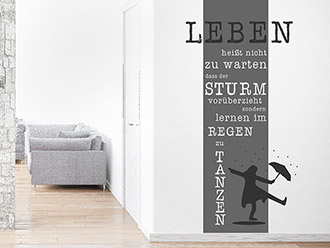 Wandtattoo Wandbanner Leben heisst...