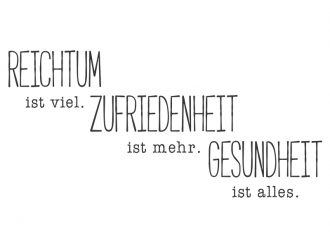 Wandtattoo Reichtum Zufriedenheit Gesundheit Motivansicht